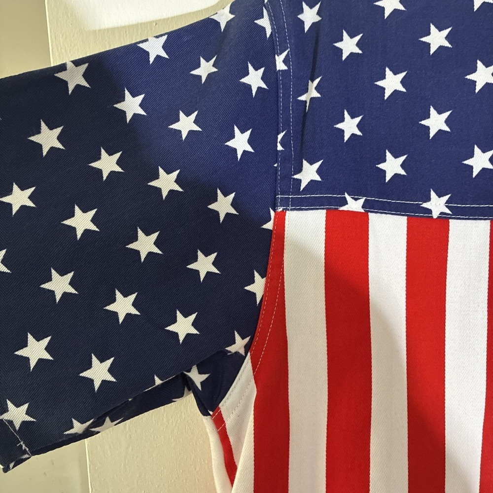 Biker Apparel Sturgis 2022 American Flag Button Up Shirt Size M NWT - Picture 7 of 12